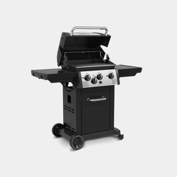 ГАЗОВЫЙ ГРИЛЬ BROIL KING MONARCH 340, ЧЕРНЫЙ, СЕРЕБРЯНЫЙ, ЧУГУННАЯ РЕШЕТКА, 3 ГОРЕЛКИ