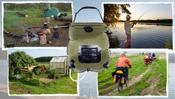 Портативный солнечный туристический душ для кемпинга с термометром 20л.