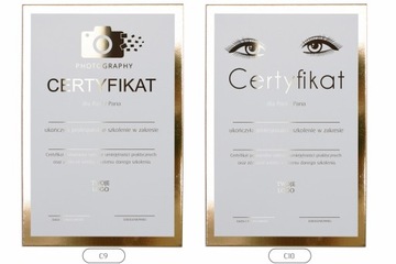 CERTYFIKAT SZKOLENIOWY ZŁOTY DYPLOM CERTYFIKATY ZŁOCONE A4 PAKIET 6 szt