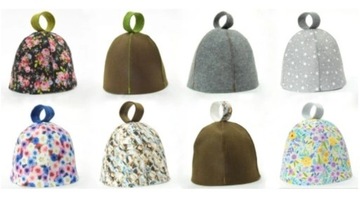 Шапка для сауны - мужской комплект - хлопок/шерсть - L