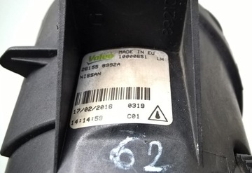 NISSAN JUKE MICRA QASHQAI X-TRAIL NV400 SVĚTLO HALOGEN LEVÝ OE 26155-8992A