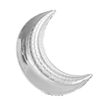 Balon foliowy Księżyc srebrny 70x48cm duży