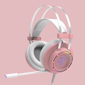 SŁUCHAWKI GAMINGOWE USB MIKROFON PODŚWIETLENIE RGB