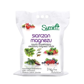 Siarczan Magnezu 3kg Sumin Nawóz na Niedobór Magne