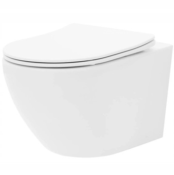 Misa WC Podwieszana CARLO MINI FLAT RIMLESS Biała Deska Wolnoopadająca Rea