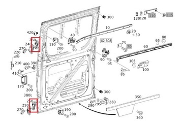 MERCEDES SPRINTER 906 Rygiel drzwi przesuwnych ORYGINAL