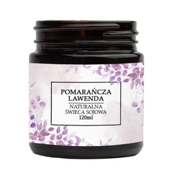 Naturalna świeca sojowa 120 ml pomarańcza lawenda