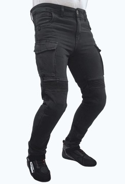 SPODNIE MOTOCYKLOWE JEANSY Z KEVLAREM RYPARD CARGO BLACK/M