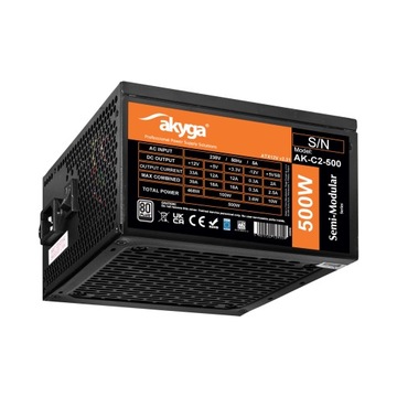 Zasilacz pół-modularny ATX do komputera PC AK-C2-500 500W