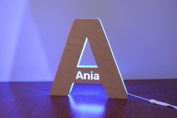 СВЕТОДИОДНЫЙ НОЧНИК С ИМЯ РЕБЕНКА БУКВАМИ АЛФАВИТА надпись подарочная RGB