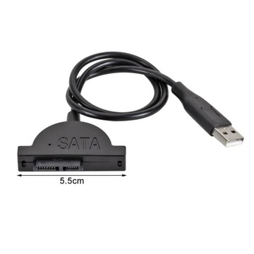 Kabel Adapter USB 2.0 Slimline Slim SATA 7+6 13PIN Przejściówka + śruby mo