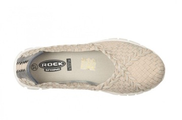 Rock Spring CARIOCA IVORY jasne damskie buty półbuty rozciągliwe 38