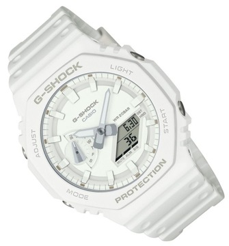 Sportowy zegarek męski na pasku Casio G-Shock GA-2100 Biały +GRAWER