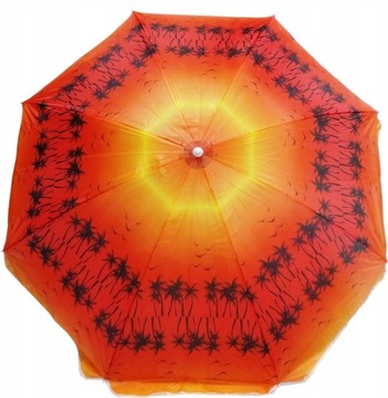 PARASOL OGRODOWY PLAŻOWY BALKONOWY ŁAMANY 200 cm CZERWONY W PALMY