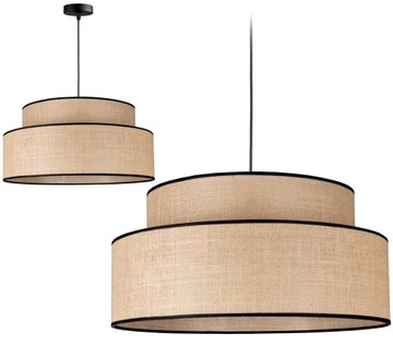 LAMPA WISZĄCA SUFITOWA ŻYRANDOL ABAŻUR NOWOCZESNA BOHO JUTA LOFT LED