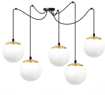 LAMPA SUFITOWA DO SALONU,DORA II ZŁOTO 5-3020P LED