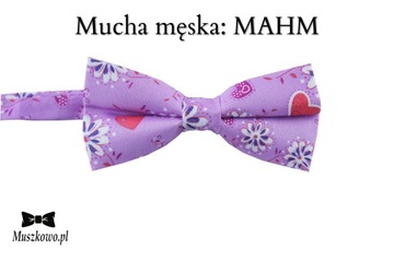 Szelki i muszka w serca walentynkowe unisex fiolet