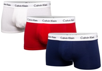 CALVIN KLEIN BOKSERKI MĘSKIE LOW RISE TRUNK 3 PAK WIELOKOLOROWE r.L