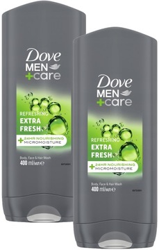 DOVE Men+Care żel pod prysznic dla mężczyzn Extra Fresh 2x400 ml