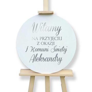 Tablica Powitalna na komunie świętą, witamy na przyjęciu z okazji komunii