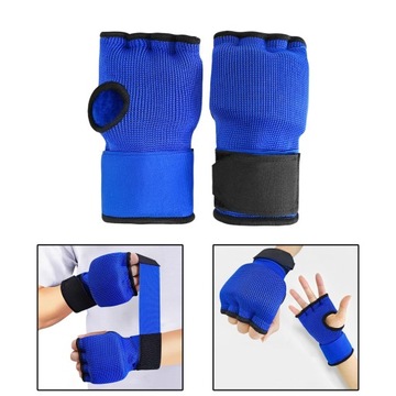 Rękawice bokserskie wewnętrzne Okłady na dłonie Bandaże Miękkie opaski na nadgarstki Niebieskie
