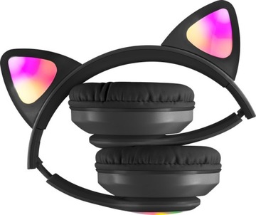 НАУШНИКИ CAT EAR БЕСПРОВОДНЫЕ С BLUETOOTH FREEMOTION B585 СВЕТОДИОДНЫЙ ЧЕРНЫЙ
