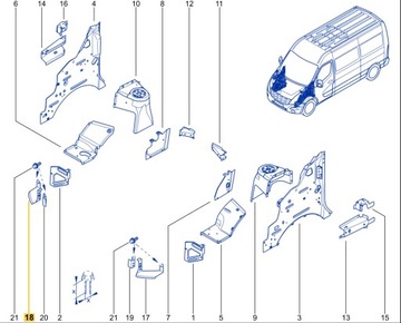 DRŽÁK DRŽÁKY NÁRAZNÍKU PRAVÉ RENAULT MASTER III FACELIFT 744623971R
