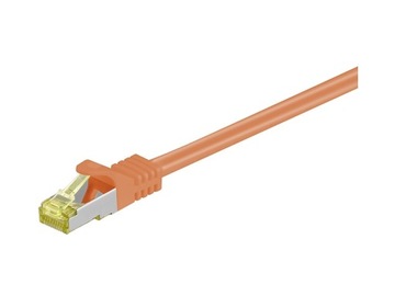 Kabel Patchcord CAT 7 S/FTP PIMF 0.50m pomarańczow