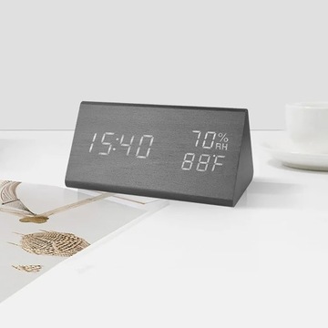Цифровые электронные часы, БУДИЛЬНИК, термометр С ДАТЧИКОМ звука и света.