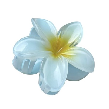 Klamra klamerka spinka do włosów duża kwiat kwiatek boho hawajska niebieska
