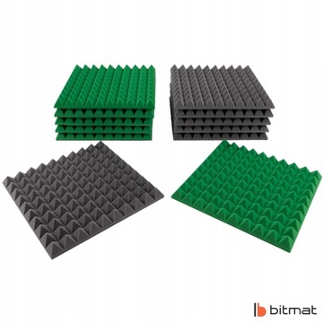 Акустическая пена Звукоизоляция Пирамиды 50х50см конусы стеновая панель