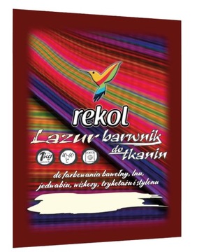 Barwnik do tkanin BARDZO WYDAJNY rekol 15 KOLORÓW