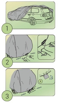 Прочная брезентовая крышка хэтчбека 355-380 см.