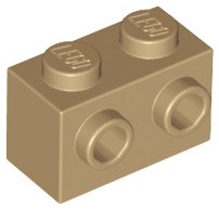 LEGO 11211 Cegiełka Brick MOD 1x2 C. Piaskowy Dark Tan 4 szt. NOWA