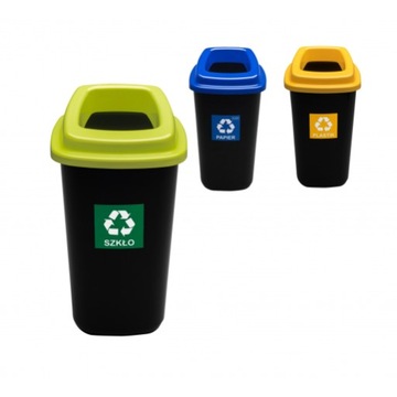 Zestaw do segregacji śmieci PAPIER plastik SZKŁO