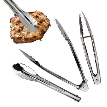 3x КУХОННЫЕ ЩИПЦЫ, ЩИПЦЫ ДЛЯ ГРИЛЯ, МЕТАЛЛ, СТАЛЬНАЯ РЕШЕТКА, ДЛИННЫЕ, 3 шт.