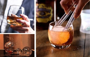 НАБОР 2 Формы для льда БОЛЬШИЕ ШАРИКИ КУБИКИ ЛЬДА ДЛЯ НАПИТКА ВИСКИ КУБИКИ СИЛИКОНА