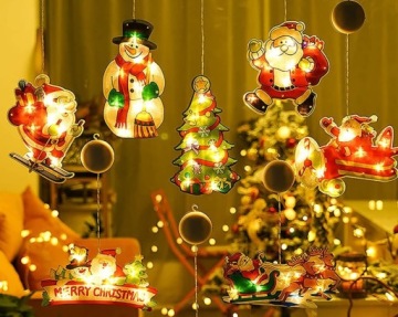 РОЖДЕСТВО УКРАШЕНИЯ ПРИВЕЛО ОКНО ФОЛЬГИ ОГНИ БЕЛЫЙ ТЕПЛЫЙ ОЛЕНЬ