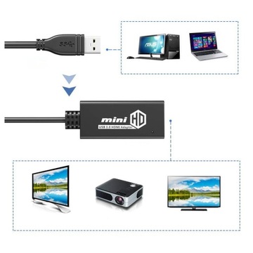 USB 3.0 na HDMI Konwerter obrazu HD Karta GRAFICZNA