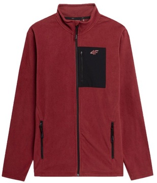 Polar męski rozpinany 4F 123 ze stójką bordo 2XL