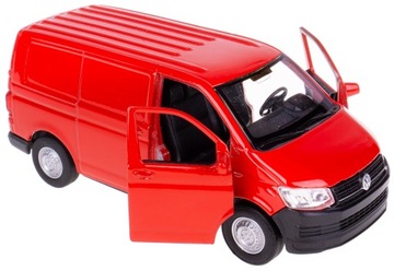 VW TRANSPORTER T6 VAN MODEL WELLY 1:34/39 CZERWONY