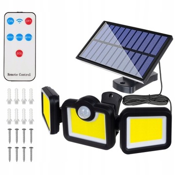 Lampa solar panel czujnik ruchu zmierzchu LED 160W