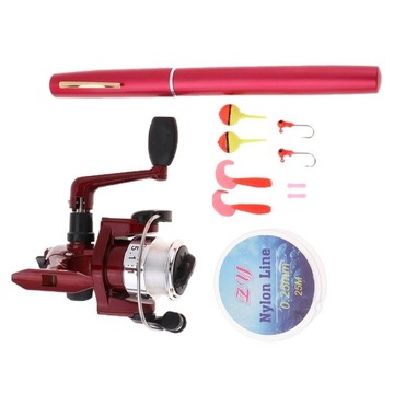 11 шт./кор. крючки для удочки в форме ручки и плавающий набор катушек красный