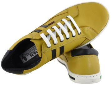 Мужские повседневные кожаные туфли желтого цвета 45 30 см PAN 654