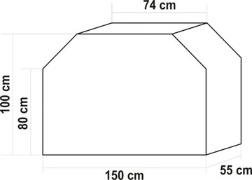 ВОДОНЕПРОНИЦАЕМАЯ КРЫШКА ДЛЯ ГРИЛЯ 150x55x100см LUND