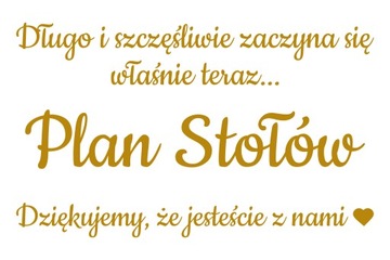 naklejka Plan Stołów Dziękujemy na tablicę sz45cm
