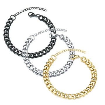 2022 New Trendy Cuban Chain Men Bracelet Classic Stainless Steel 3/5/7mm