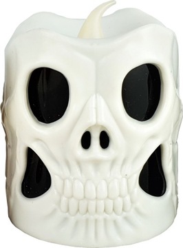 ŚWIECA LED HALLOWEEN DEKORACYJNA ZMIENIAJĄCA KOLORY CZASZKA NA BATERIE