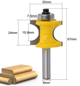 FREZ KSZTAŁTOWY OZDOBNYCH TRZPIEŃ 8mm typ C