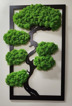 Дерево бонсай со мхом, красивый прямоугольный мох, 70х41.